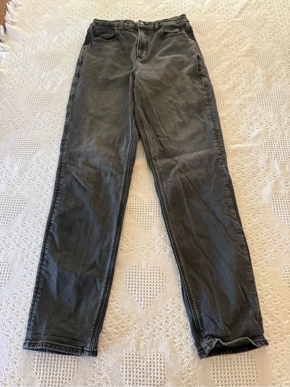 American Eagle Black Denim Curvy Mom Jeans (8)